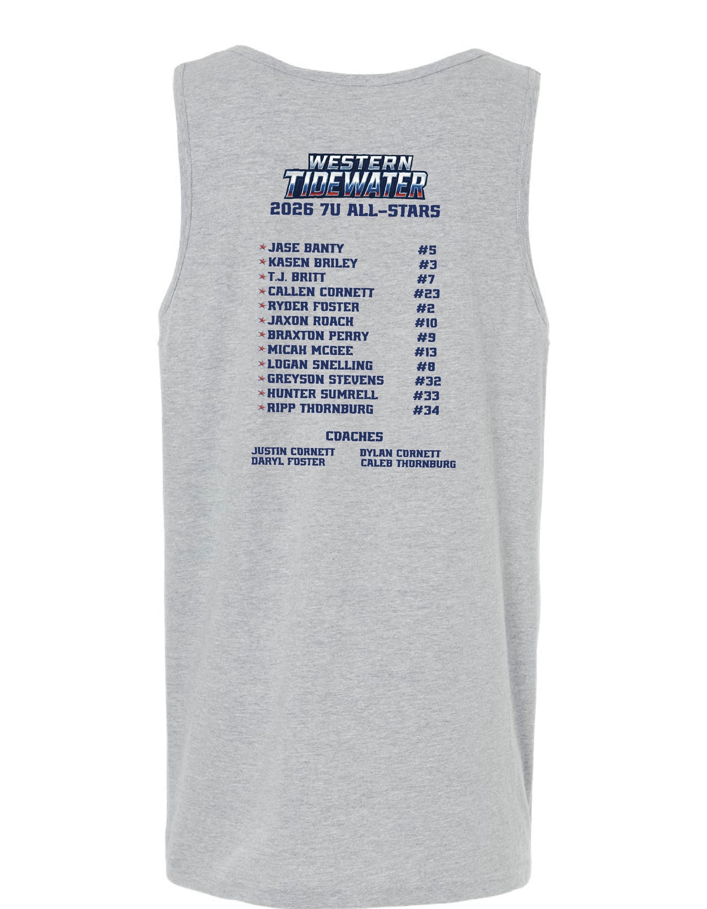 Western Tidewater Allstars Baseball Unisex Tank