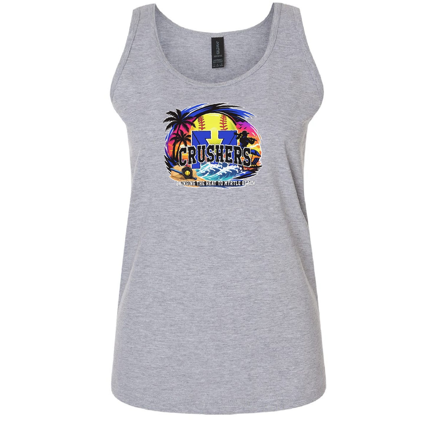 Crushers Myrtle Beach Womans Front Design Tank Top