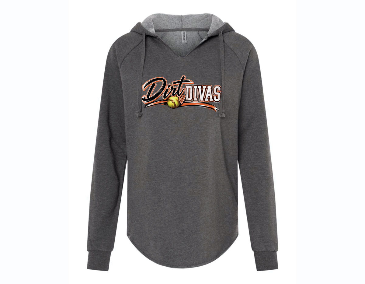 Dirt Divas- Light Weight Womans Wave Wash Hoodie