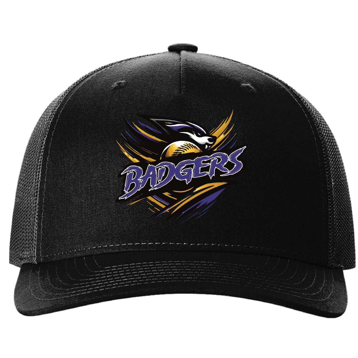 Badgers Snapback Trucker Hat- Logo Full Color Image