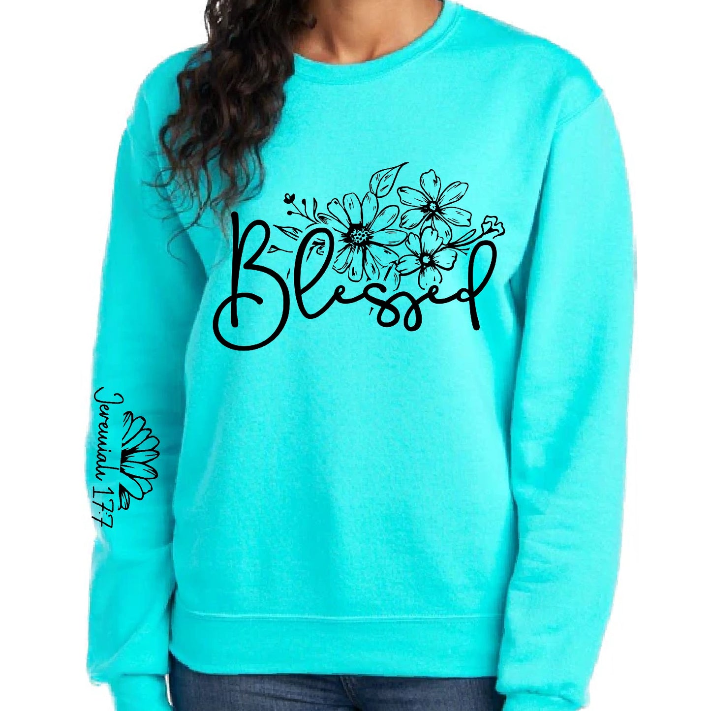 Blessed Teal Crewneck