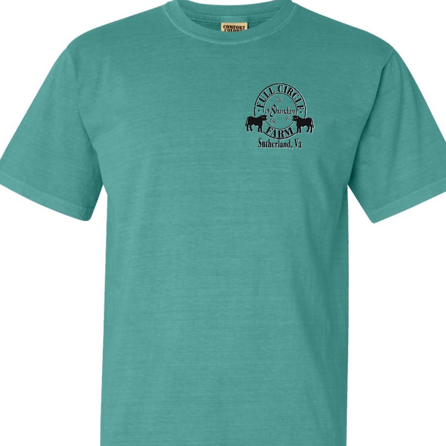 Full Circle Farm Cows Premium T- in Seafoam