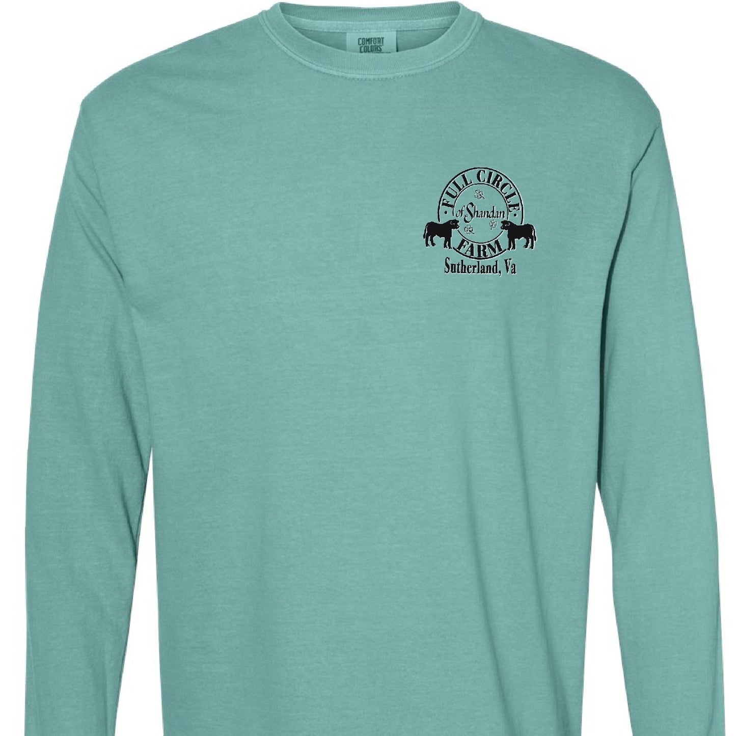 Full Circle Farm Cows Premium Long Sleeve T-shirt in Seafoam