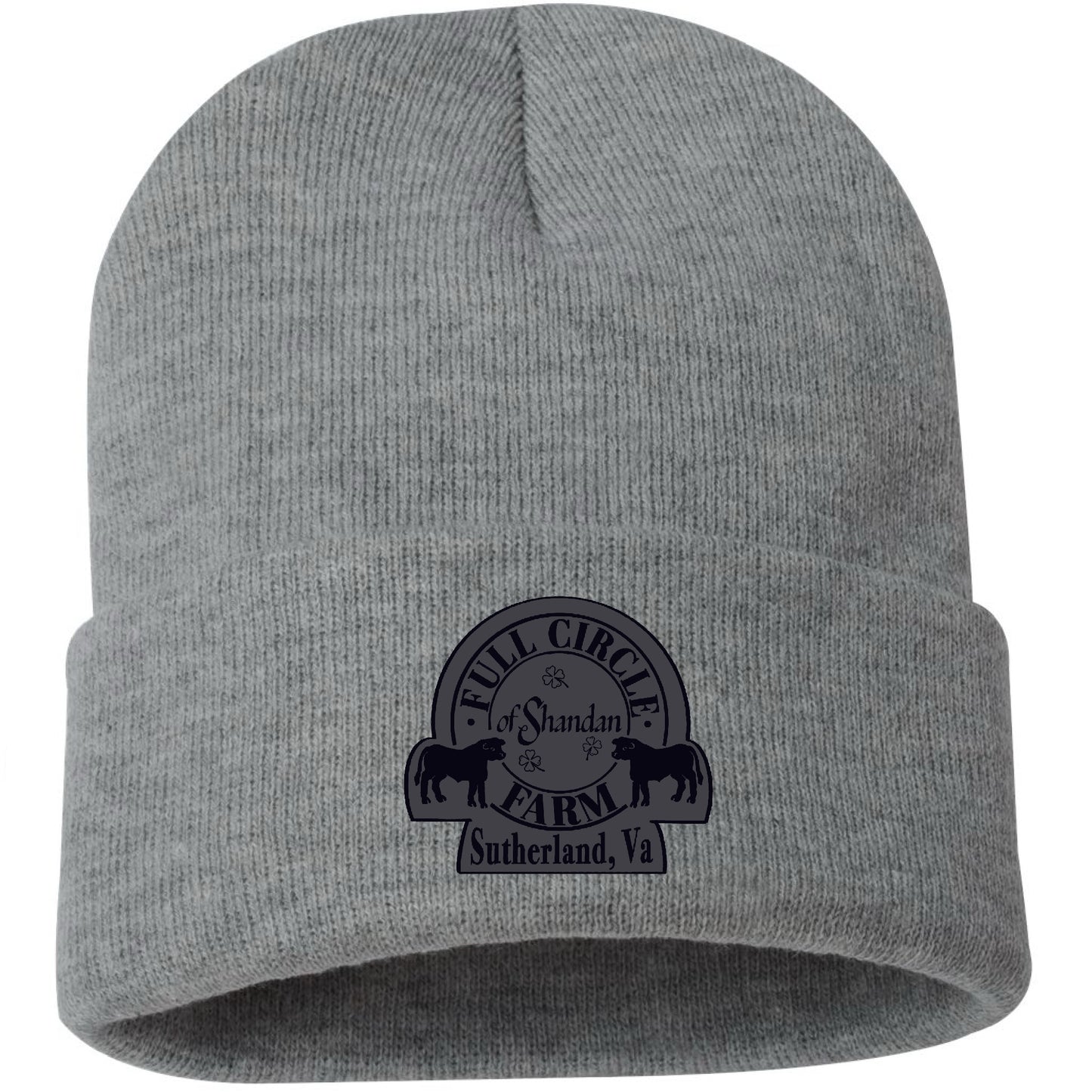 Full Circle Farm Beanie with Laser engraved custom patch