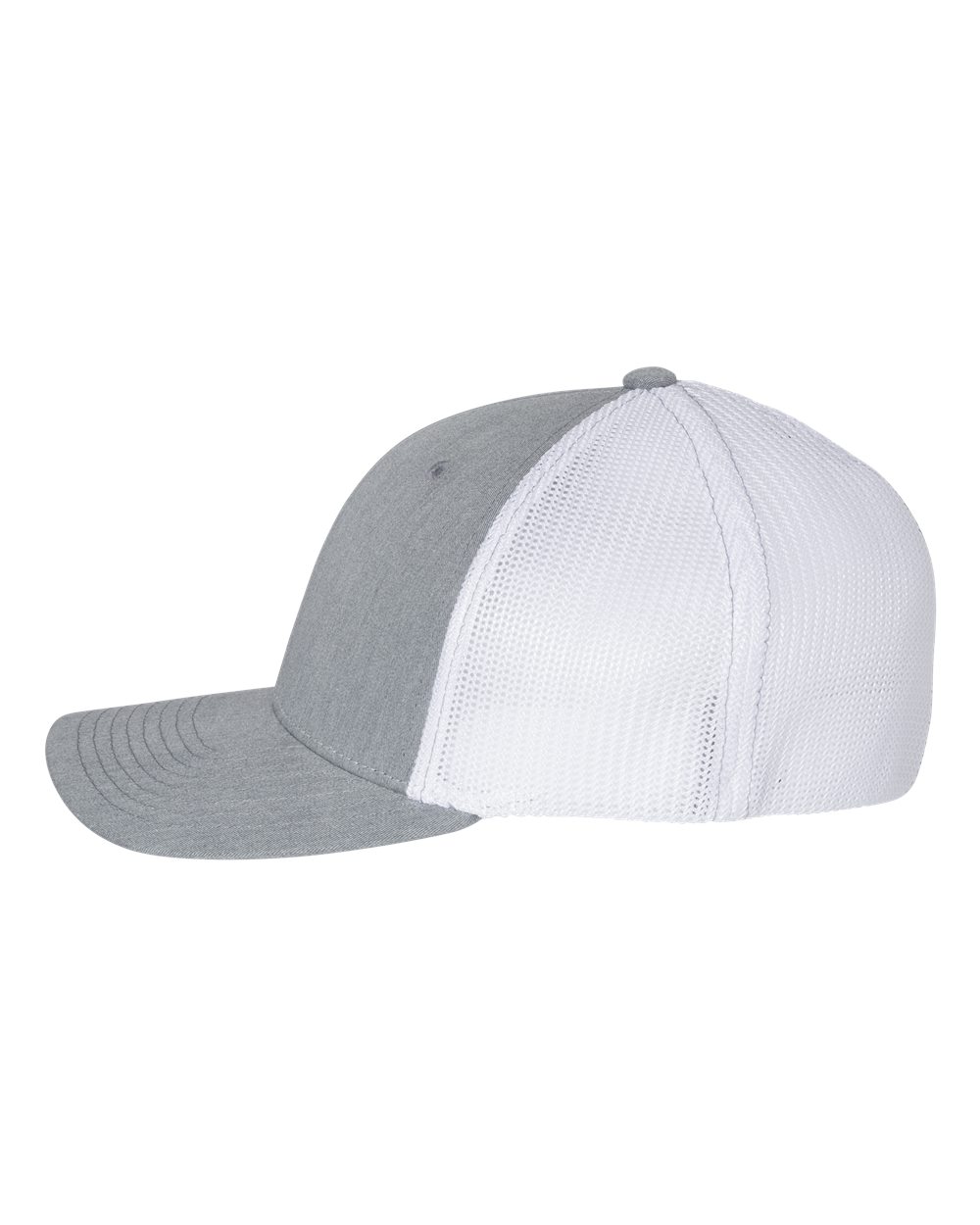 Badgers Flex Fit Hat- Heather Grey/White
