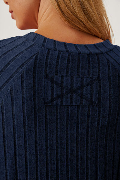 Basic Bae Full Size Ribbed Thumbhole Sleeve T-Shirt - Corinth & Main