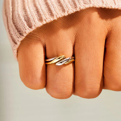 925 Sterling Silver Twisted Open Ring - Corinth & Main