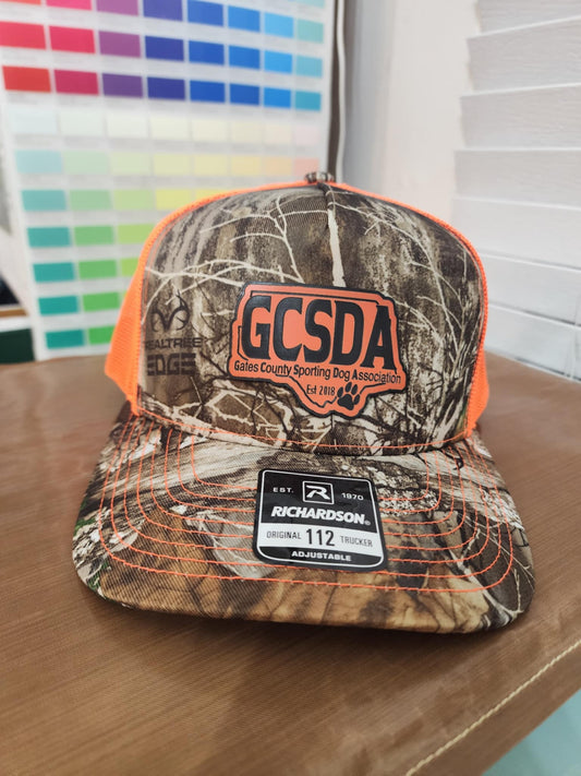 Blaze Orange/ Camo GCSDA Trucker Hat