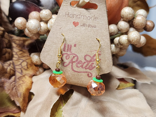 Fall Crystal Pumpkin Earrings