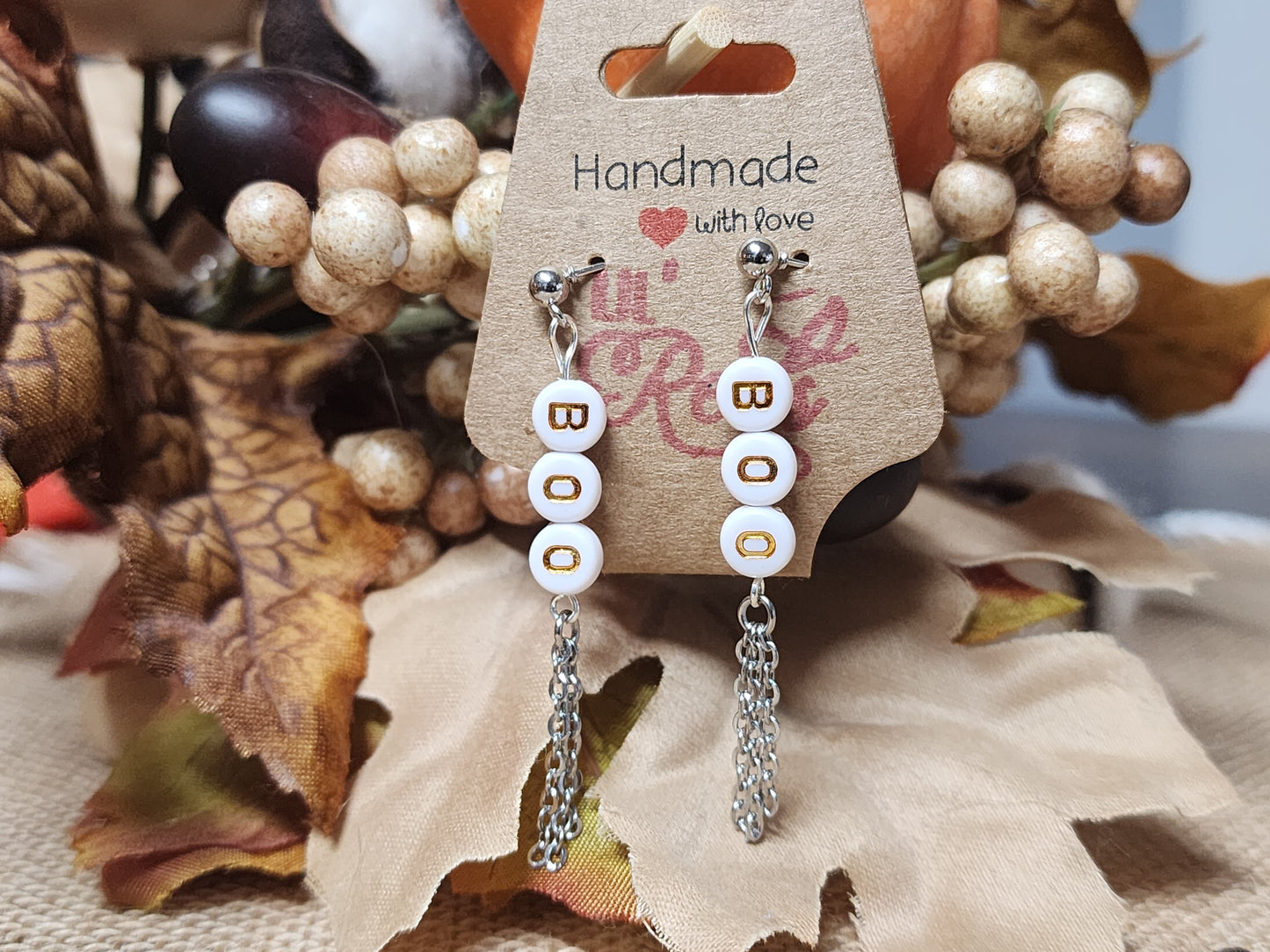 Boo dangle earrings
