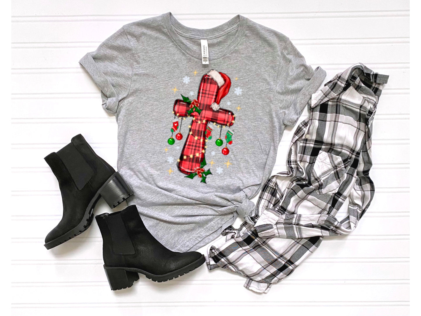 Christmas Plaid Cross