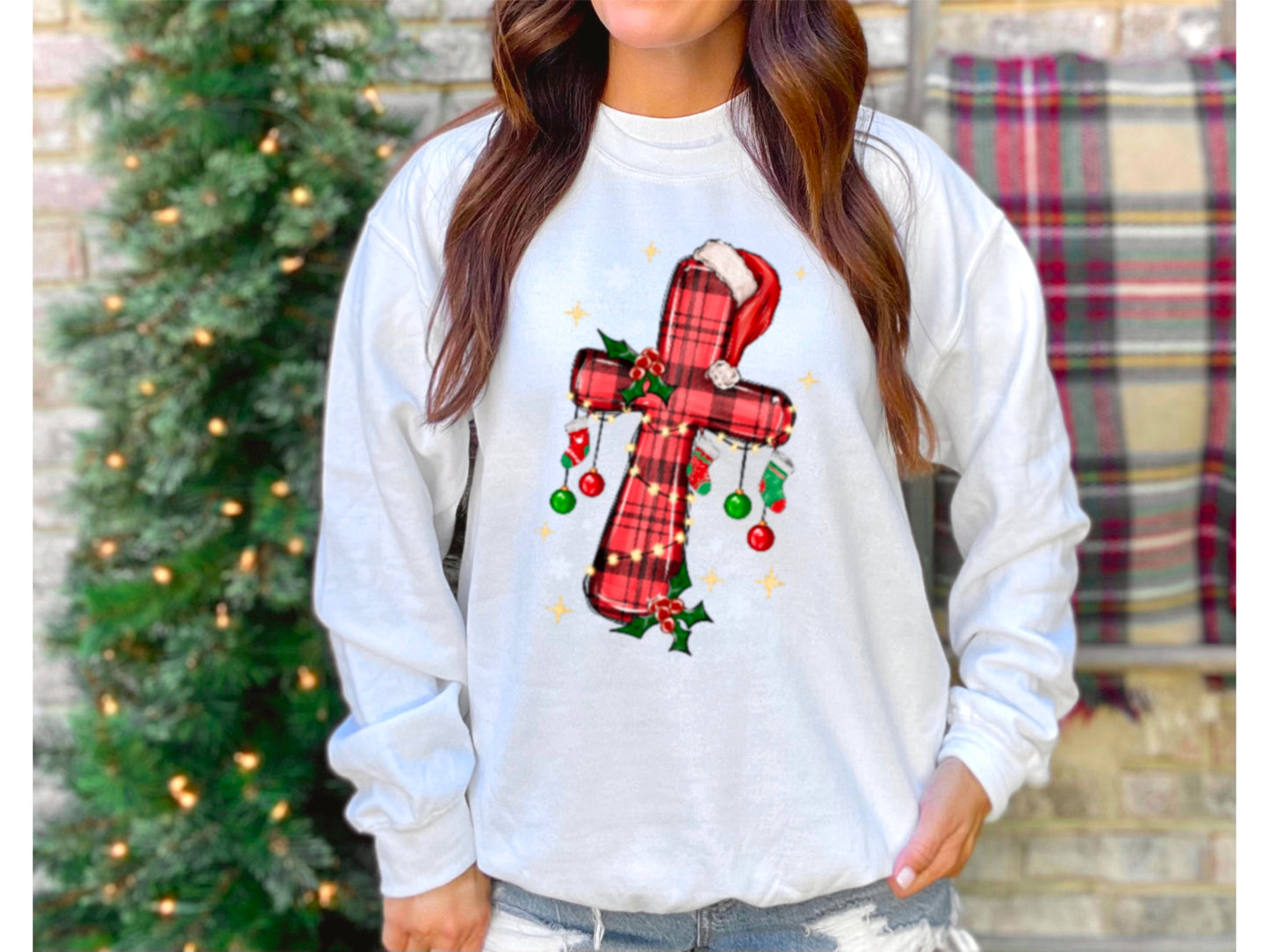 Christmas Plaid Cross
