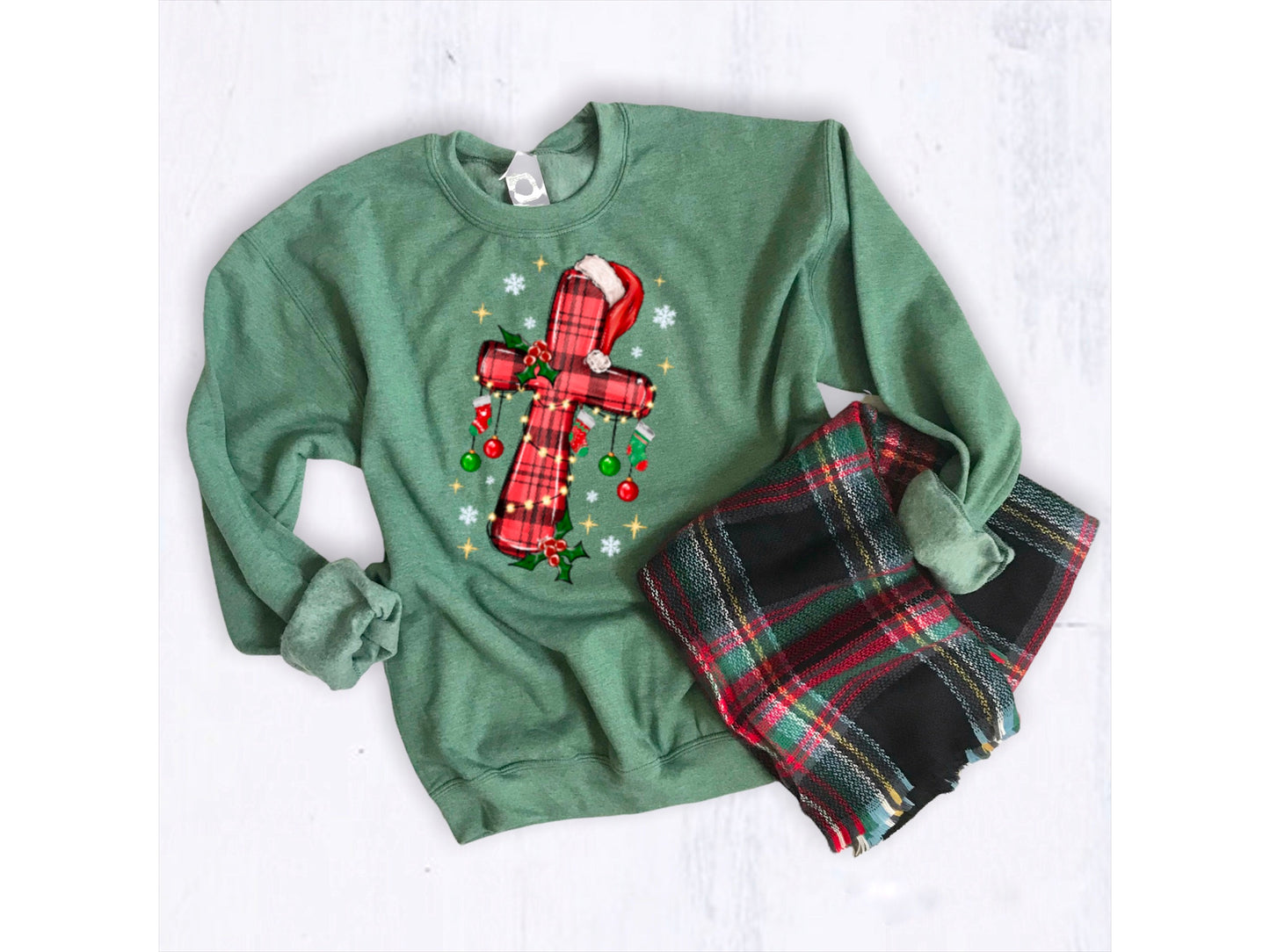 Christmas Plaid Cross