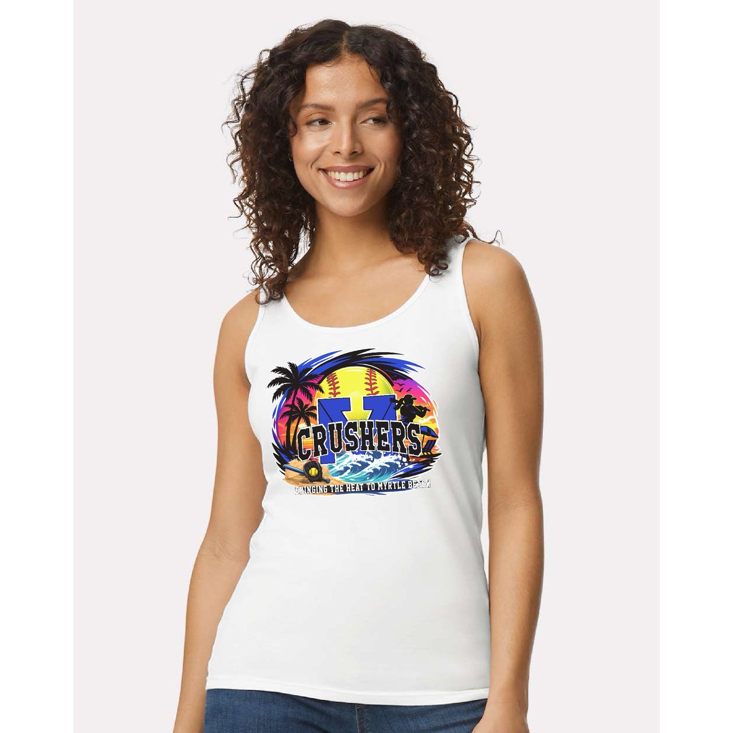 Crushers Myrtle Beach Womans Front Design Tank Top