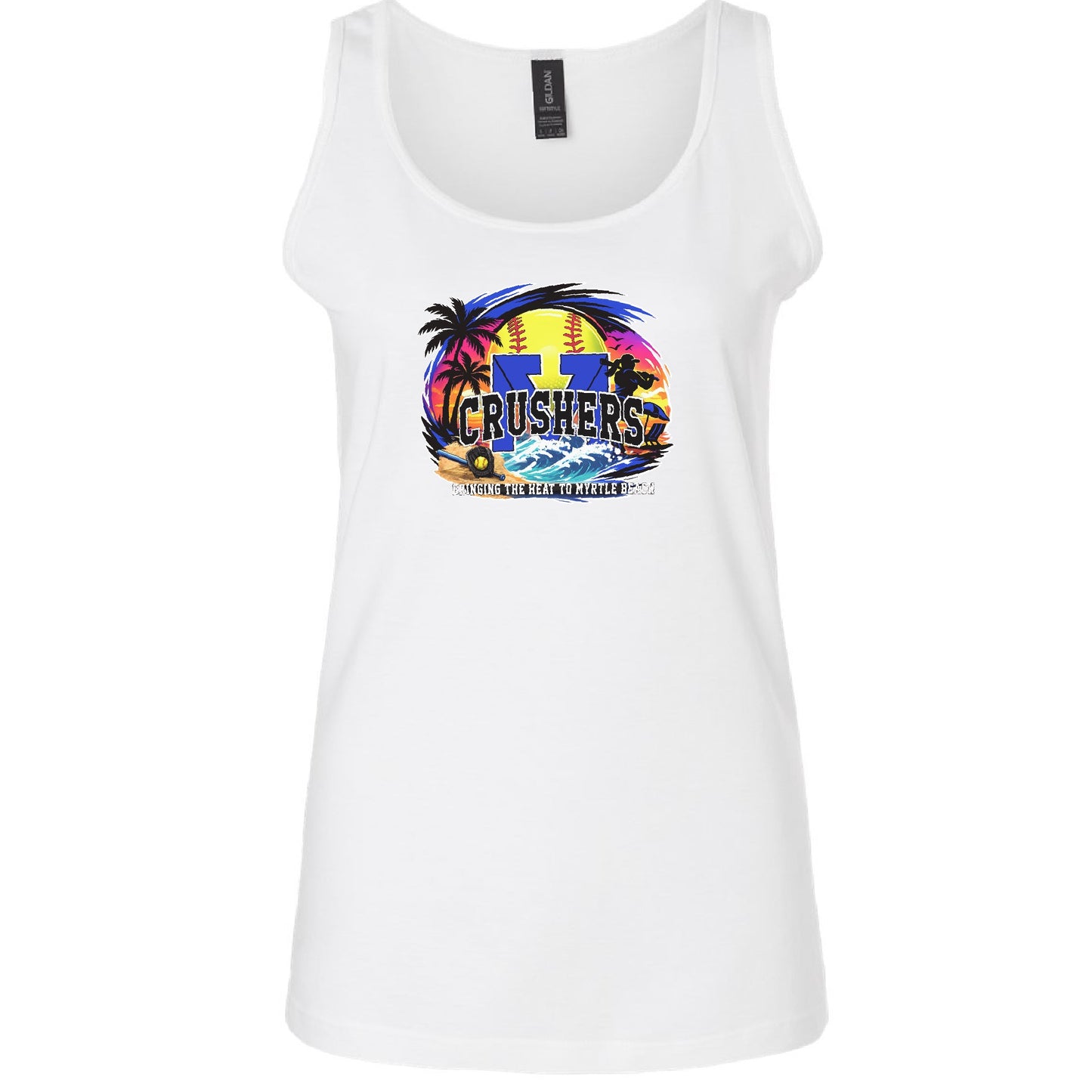 Crushers Myrtle Beach Womans Front Design Tank Top
