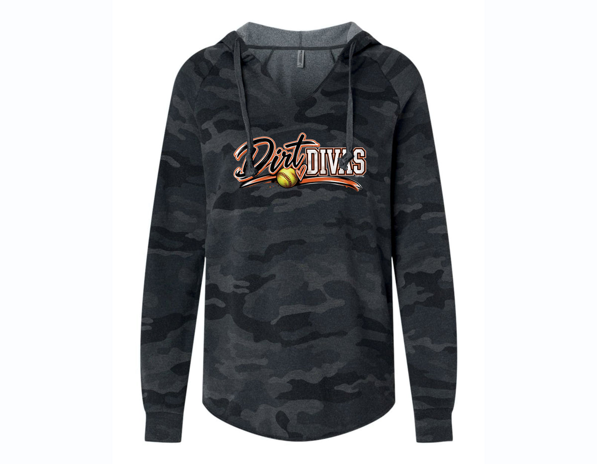 Dirt Divas- Light Weight Womans Wave Wash Hoodie