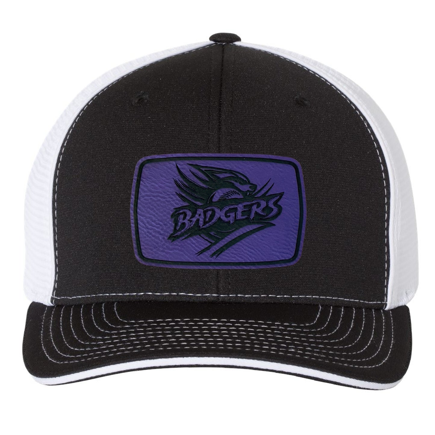 Badgers Patch Flex Fit Hat Black/White
