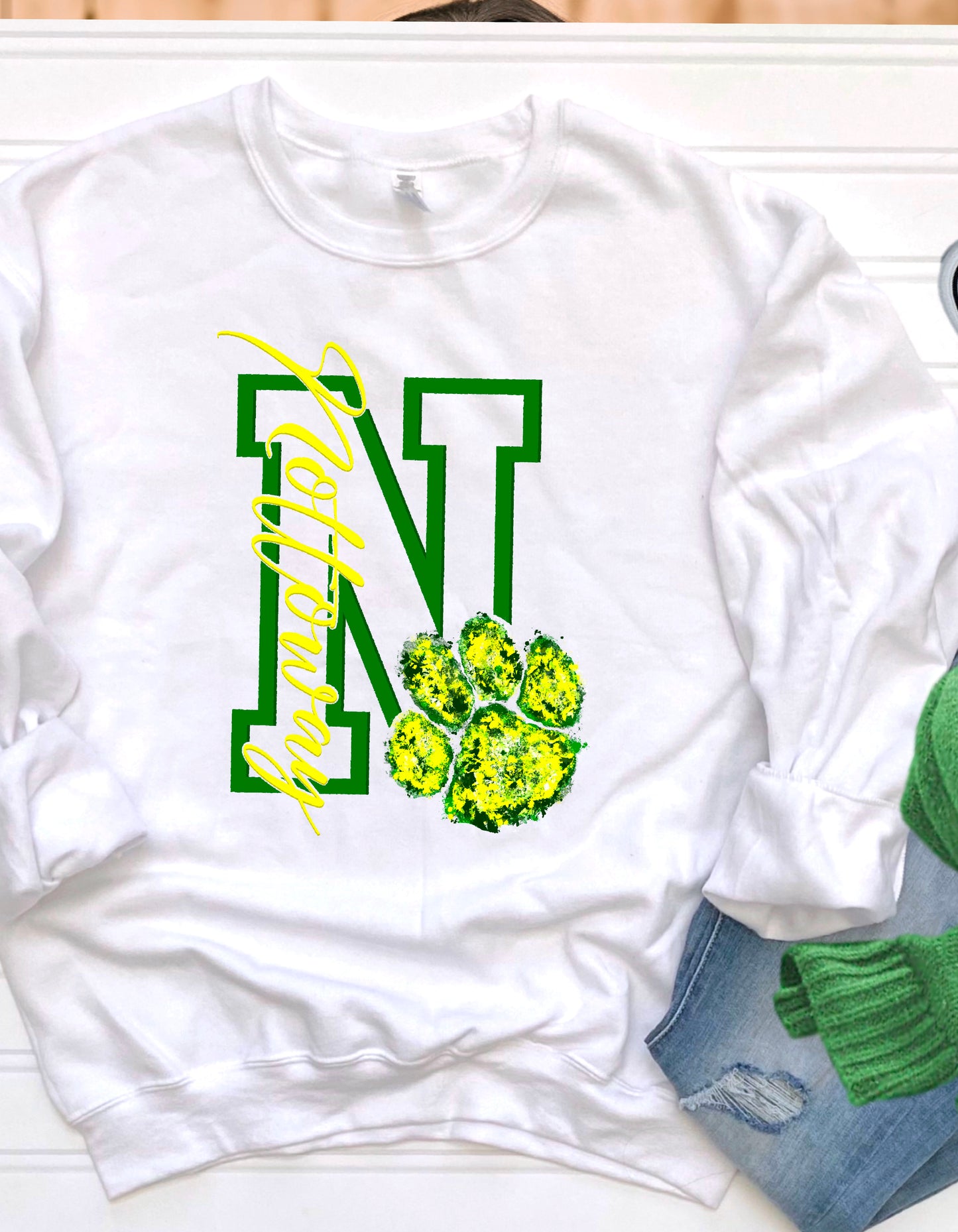 Nottoway N and paw print sweatshirt