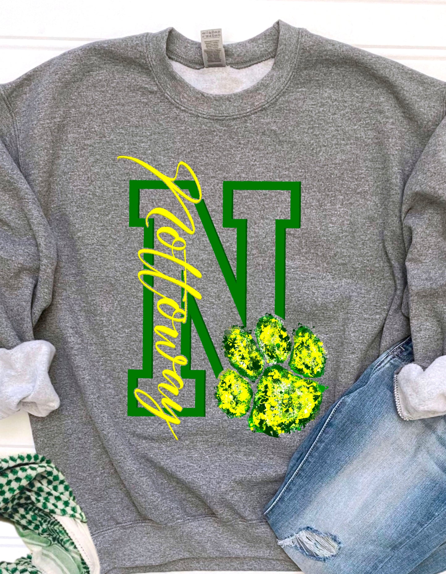 Nottoway N and paw print sweatshirt