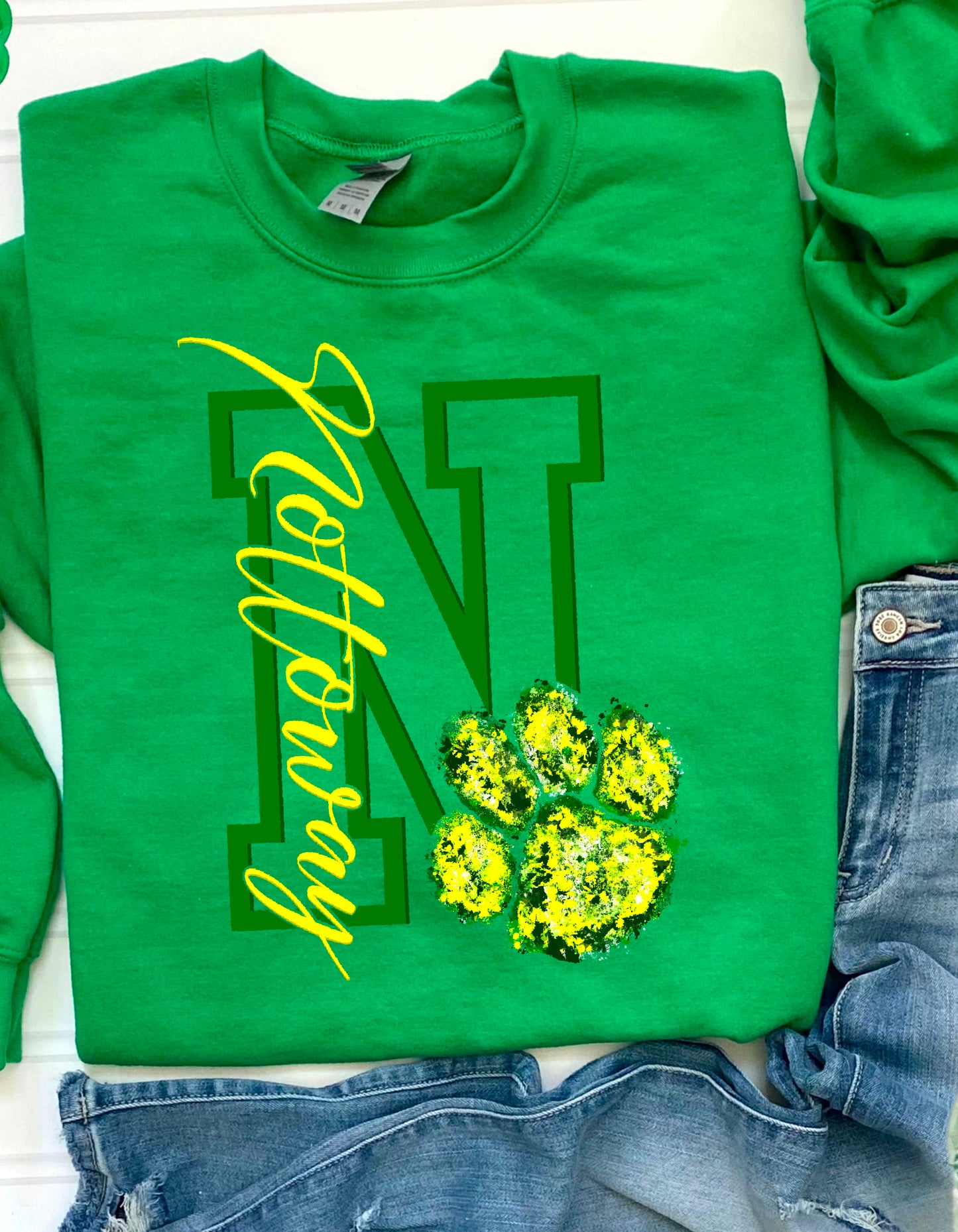Nottoway N and paw print sweatshirt