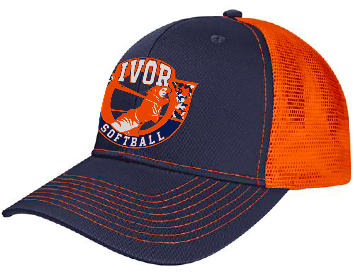 Navy & Orange Trucker Hat