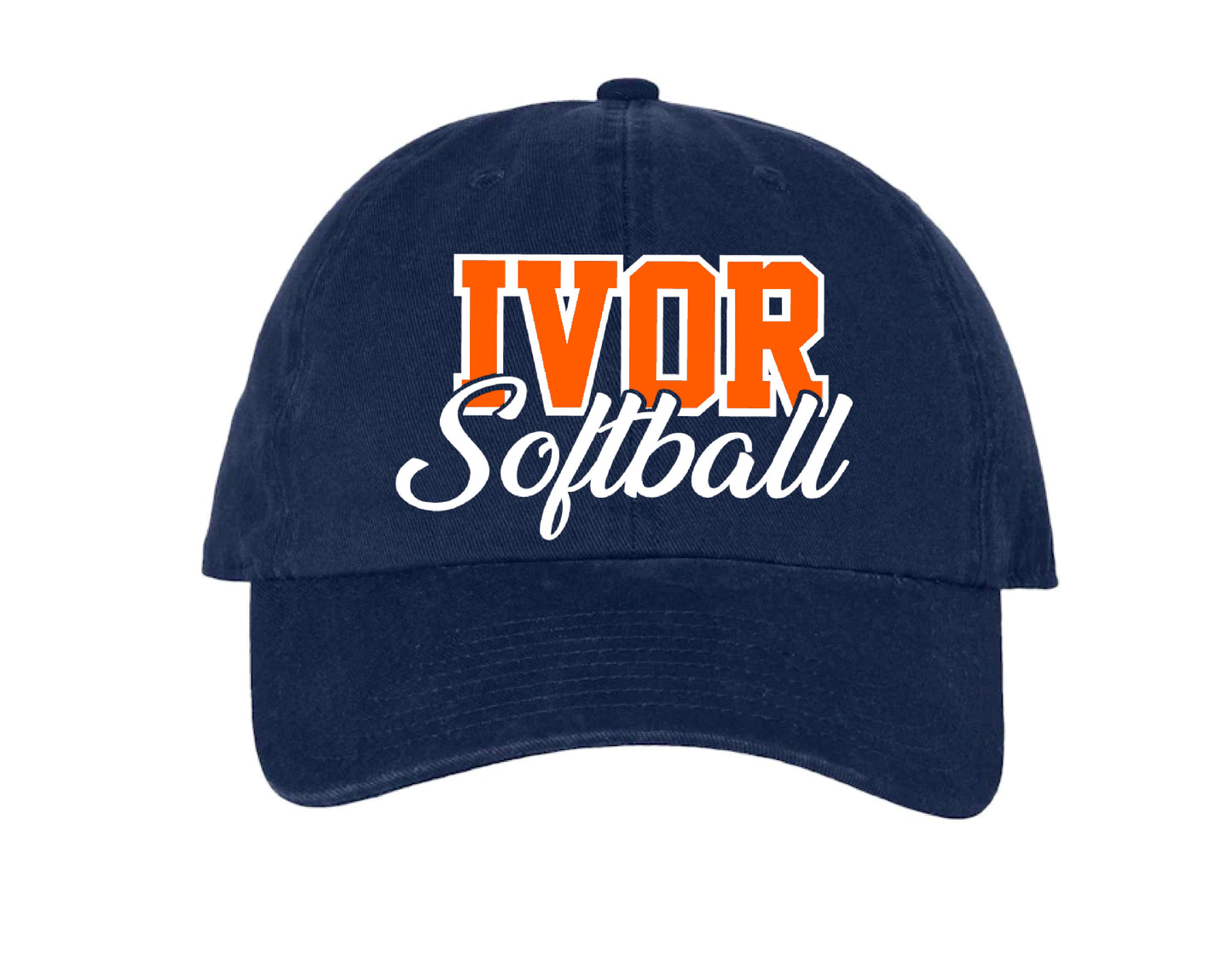 Navy Hat with IVOR Softball logo