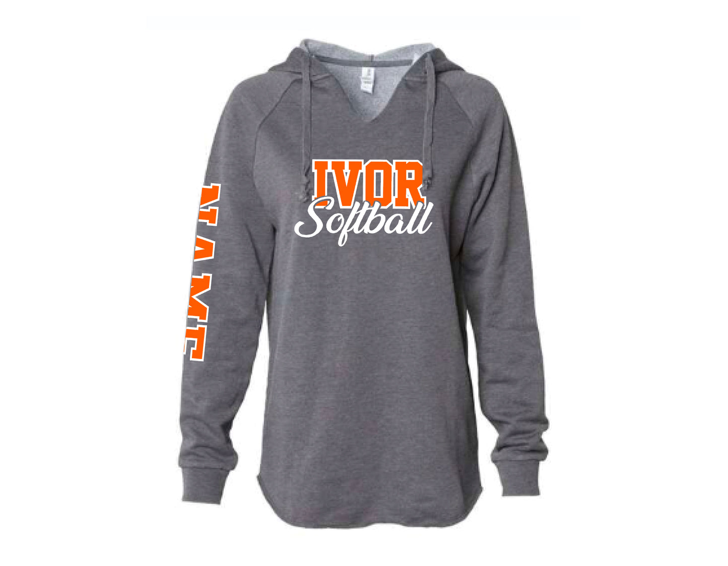 Player name and number- Womans Lightweight Ivor Softball Hoodie