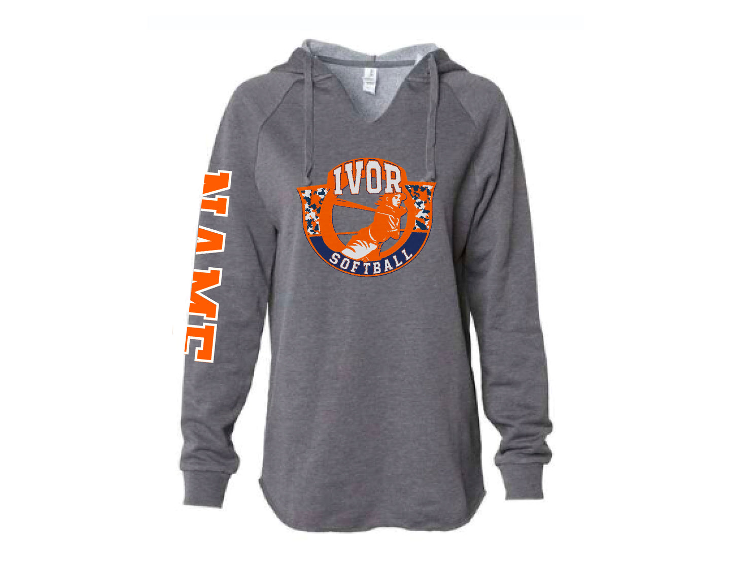 Player name and number- Womans Lightweight Ivor Softball Hoodie