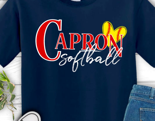 Capron Softball T-shirt- Heart