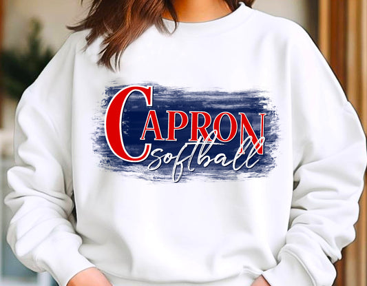 Capron Softball Crewneck Sweatshirts- Navy Paint