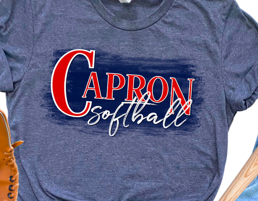 Capron Softball T-shirt- Navy Paint