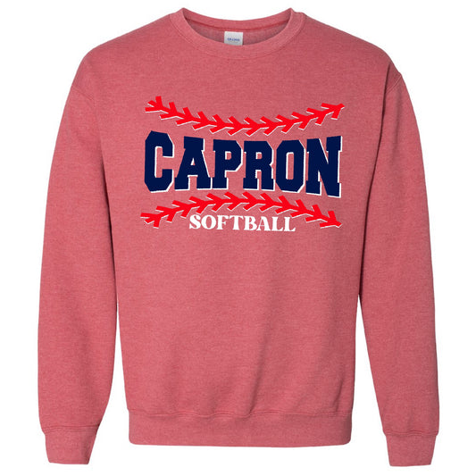 Capron Softball Crewneck Sweatshirt- Laces 2