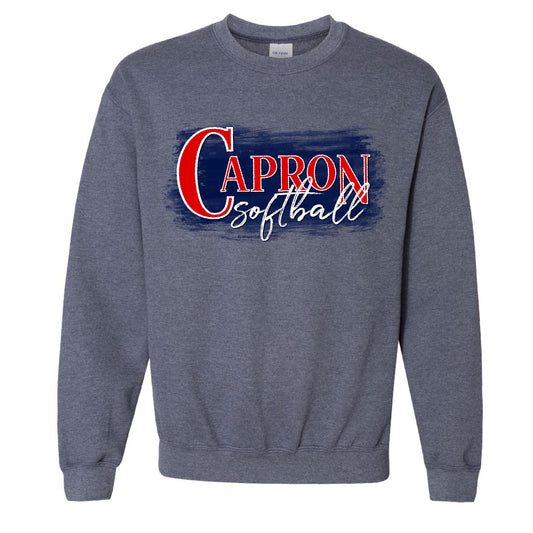 Capron Softball Crewneck Sweatshirt-Navy Paint