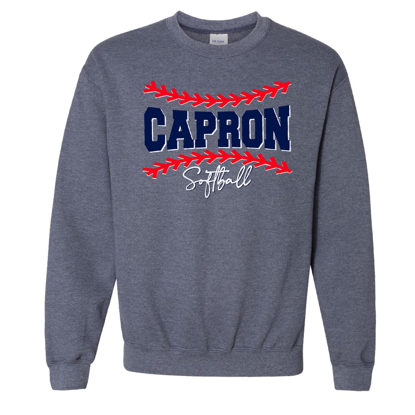 Capron Softball Crewneck Sweatshirt- Laces