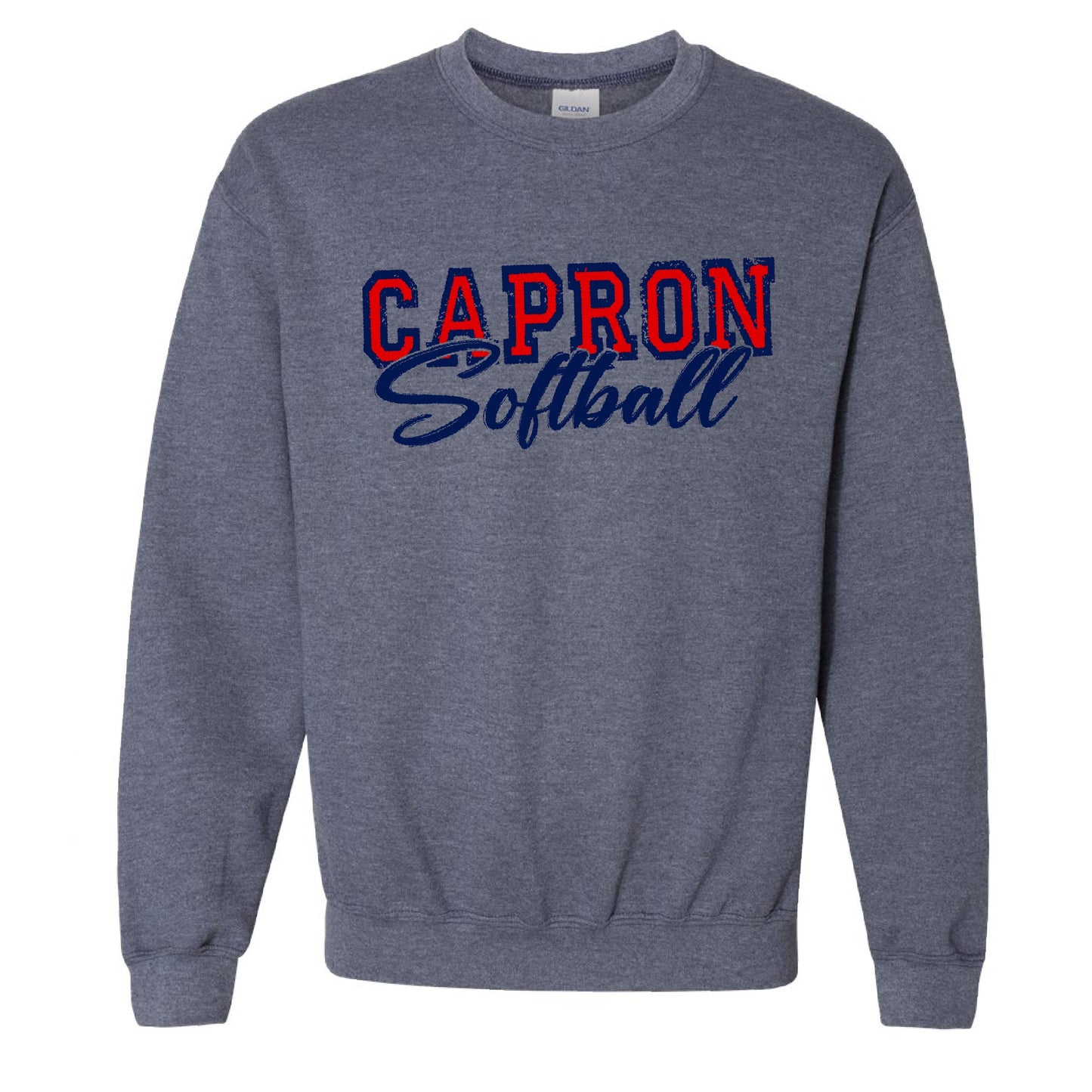 Capron Softball Crewneck Sweatshirt-Navy outline