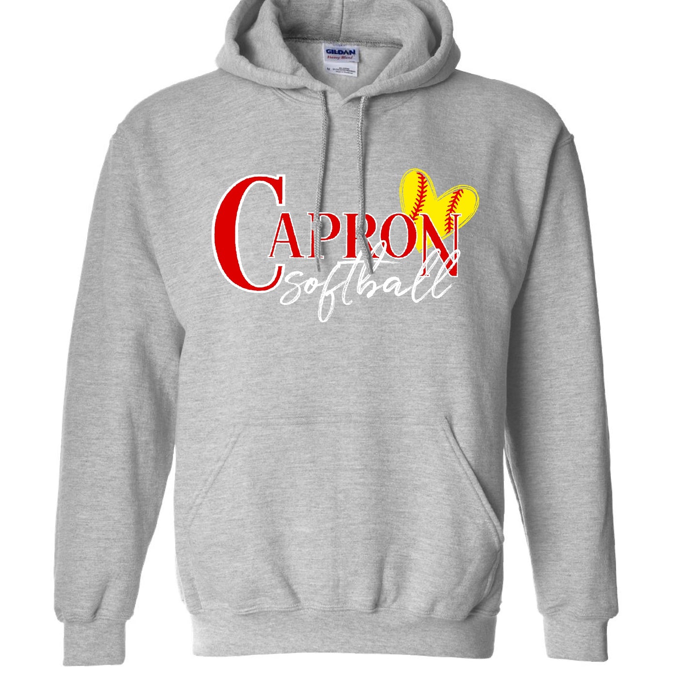 Capron Softball Hoodie Sweatshirt-Heart