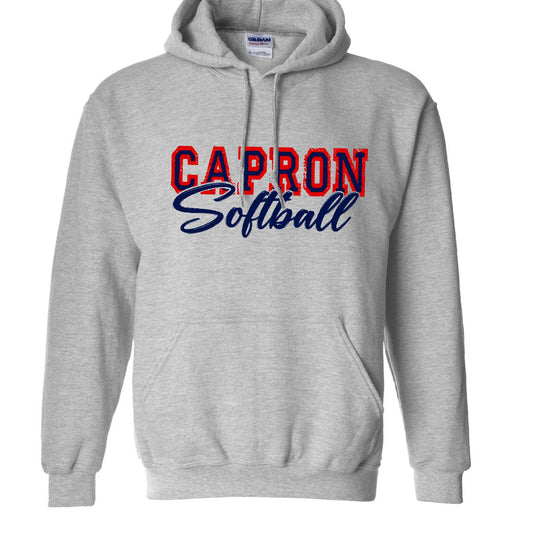 Capron Softball Hoodie Red outline