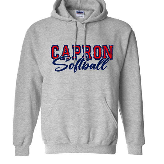 Capron Softball Hoodie Navy outline