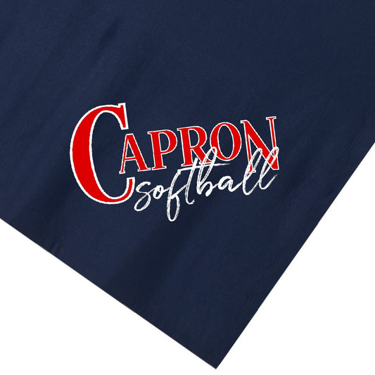 Personalized Navy Capron Fleece Softball Blanket