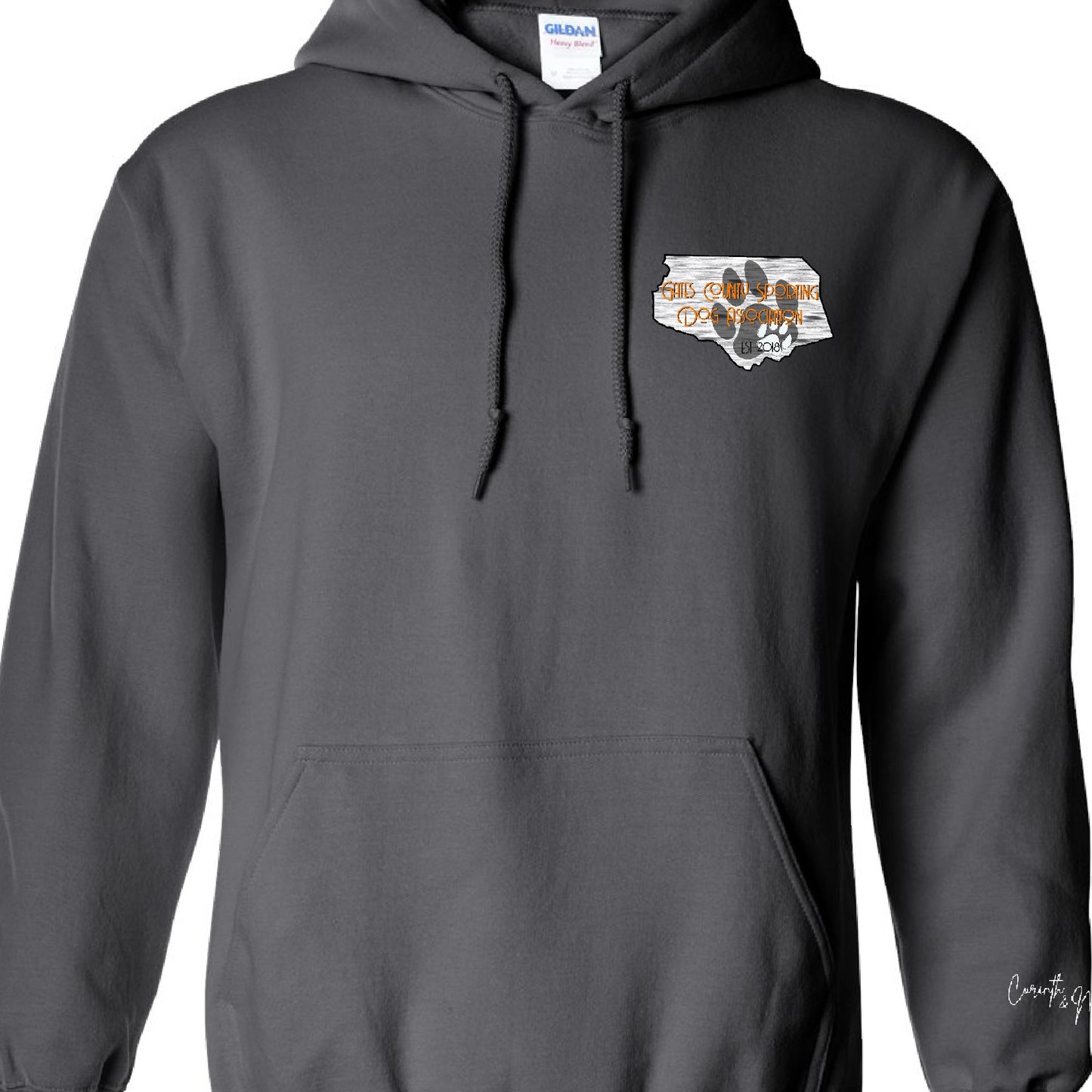 GCSDA Dog Paw with Orange Hoodie Sweatshirt