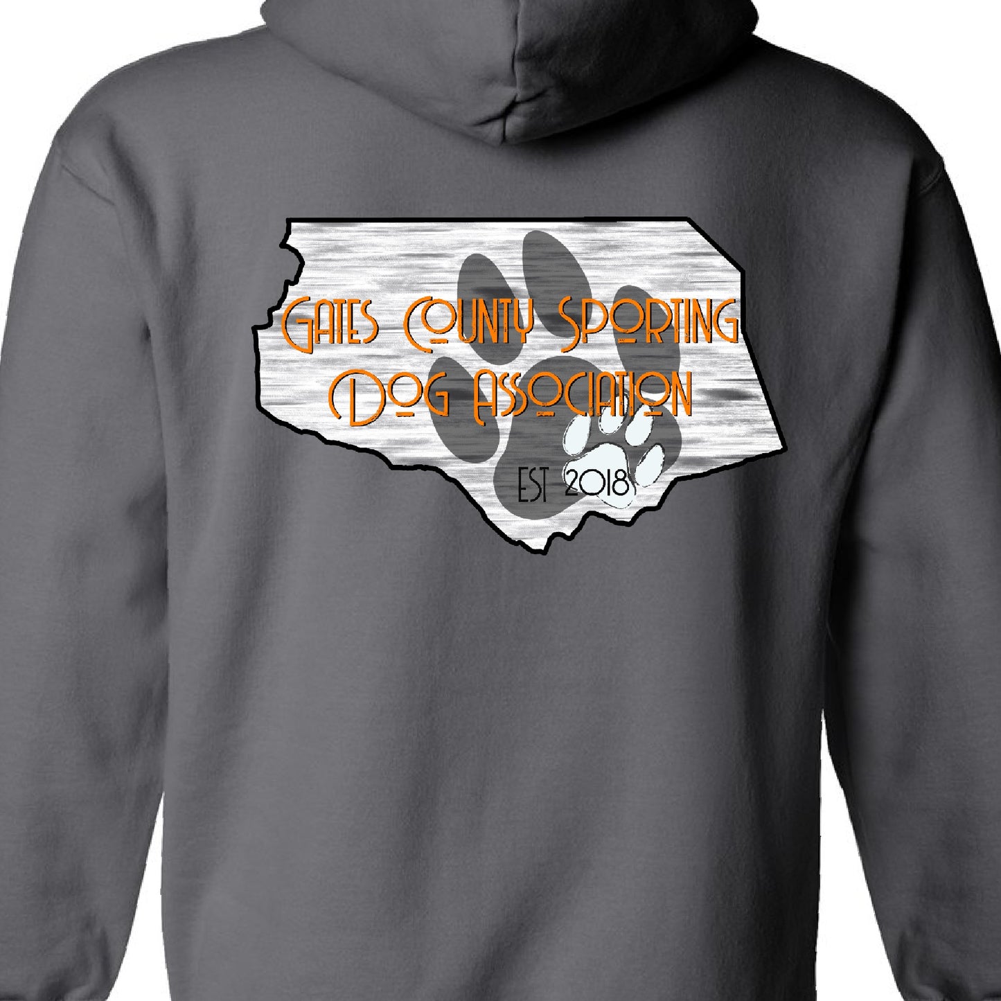 GCSDA Dog Paw with Orange Hoodie Sweatshirt