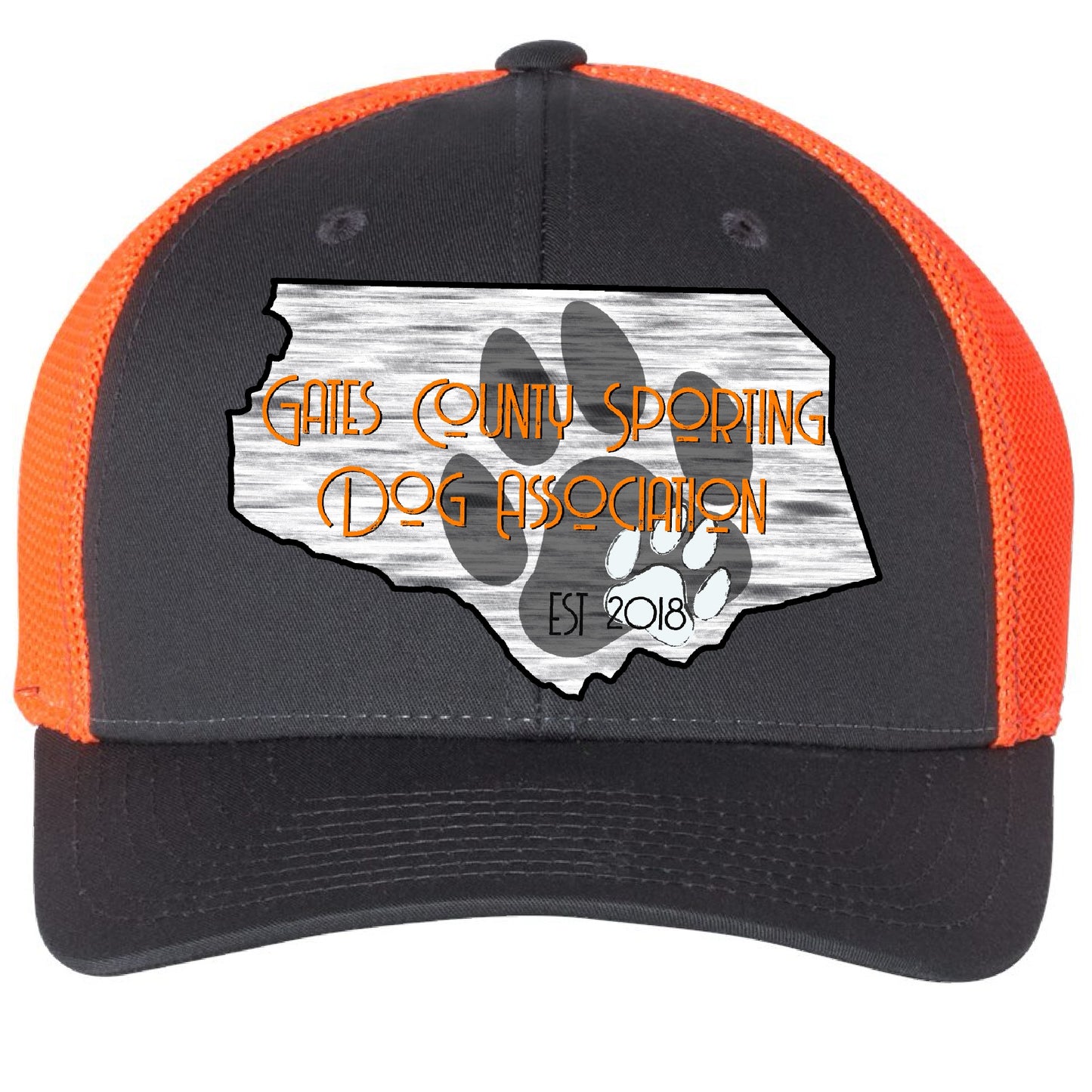 GCSDA Flex fit Trucker Hat Paw Charcoal/Orange