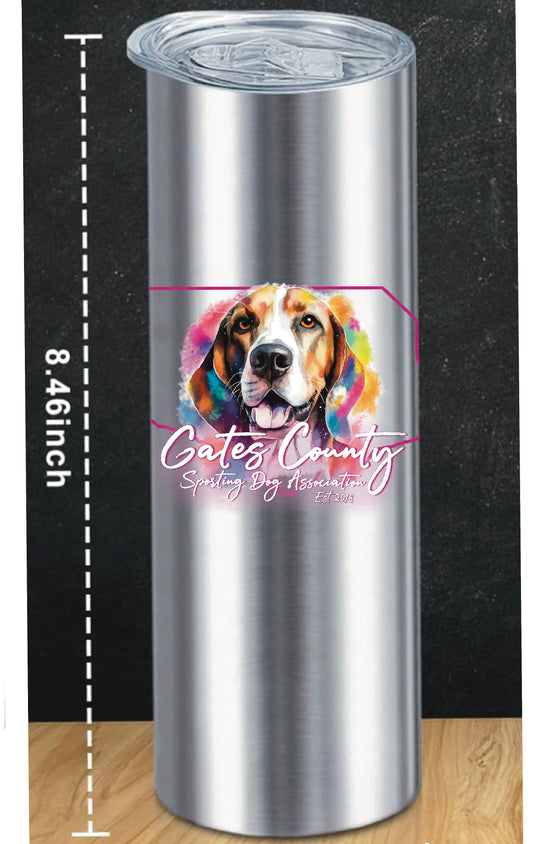 GCSDA Skinny Tumbler Cup- Watercolor Dog