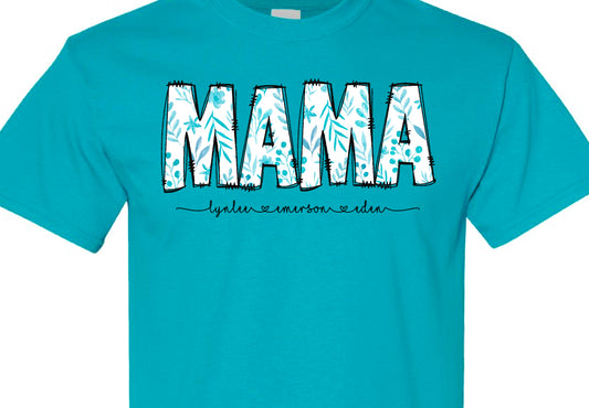 Mama-Personalized Shirt- Blue