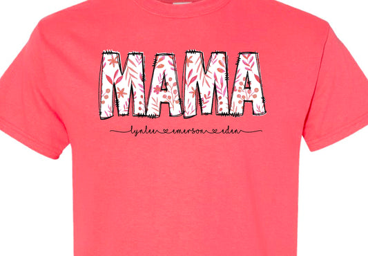 Mama-Personalized Shirt- Coral