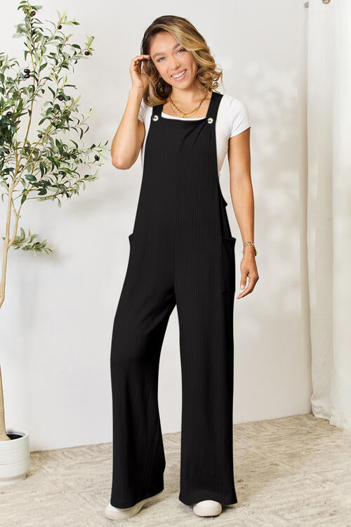 Double Take Full Size Wide Strap Overall with Pockets - Corinth & Main