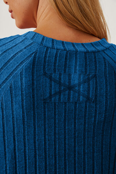 Basic Bae Full Size Ribbed Thumbhole Sleeve T-Shirt - Corinth & Main