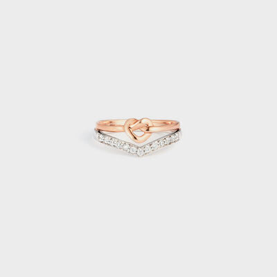 Knotted Heart Shape Inlaid Zircon Ring - Corinth & Main