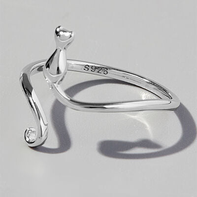 Cat Shape 925 Sterling Silver Ring - Corinth & Main