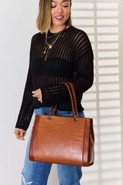 David Jones Texture PU Leather Handbag - Corinth & Main